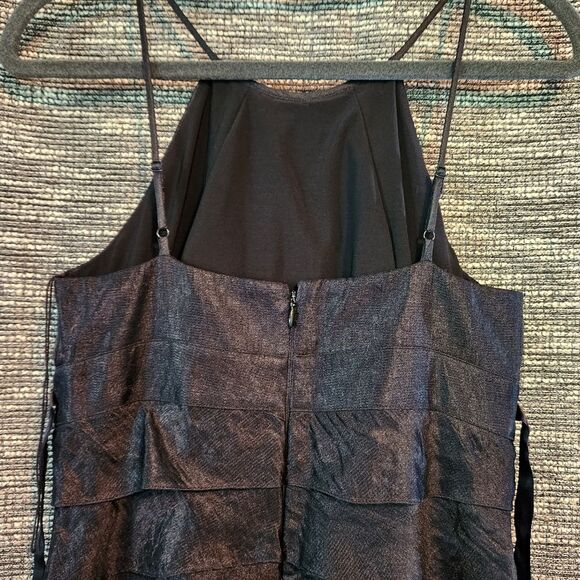 Cache Party Formal Dress Shimmering Ruffled Black size 2 LBD - Picture 4 of 14